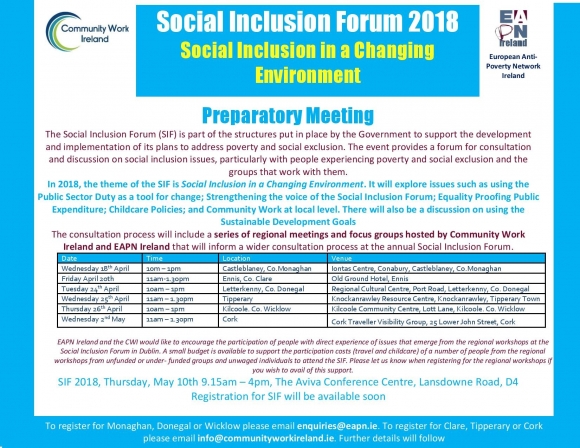 Social Inclusion Forum 2018: Social Inclusion in a Changing Environment