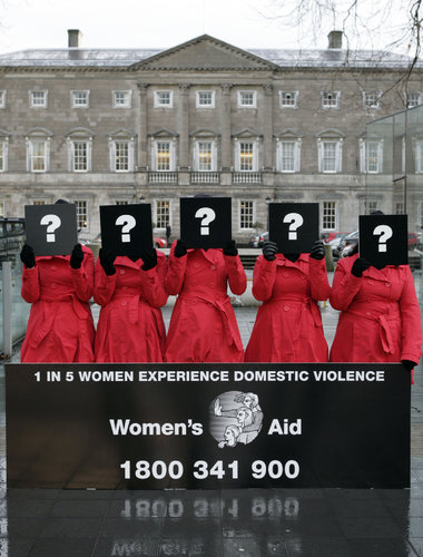 Women's Aid 16 Days of Action Public Action outside Dail Eireann, 25th November 2009 which highlights domestic violence in Ireland.