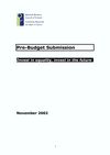 NWCI Pre-Budget Submission 2003