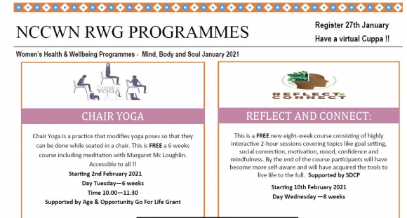 Free Yoga, Reflect/Connect and Creative Art Online Workshops by Clondalkin’s Womens Community Group
