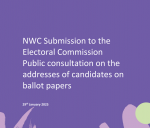 Submission to the Electoral Commission Public consultation on the addresses of candidates on ballots