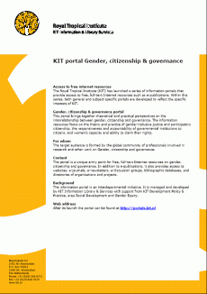 Information on a new website on the theme of gender citizenship and governance