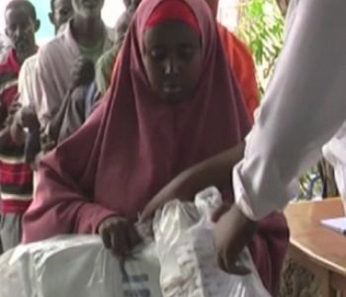 Women and children walk for a month before reaching food