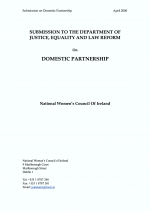 NWCI submission to the Department of Justice Equality and Law Reform on Domestic Partnership