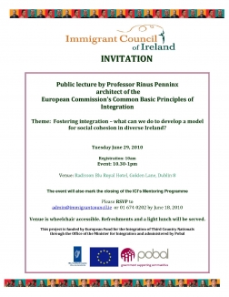 Immigrant Council of Ireland Invite you to a Public lecture by Professor Rinus Penninx