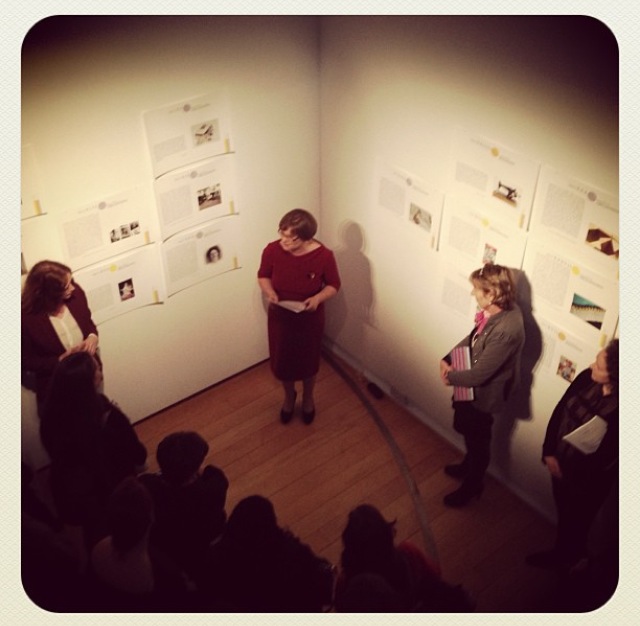 Orla O'Connor at the Launch of the Still, We Work Exhibition 