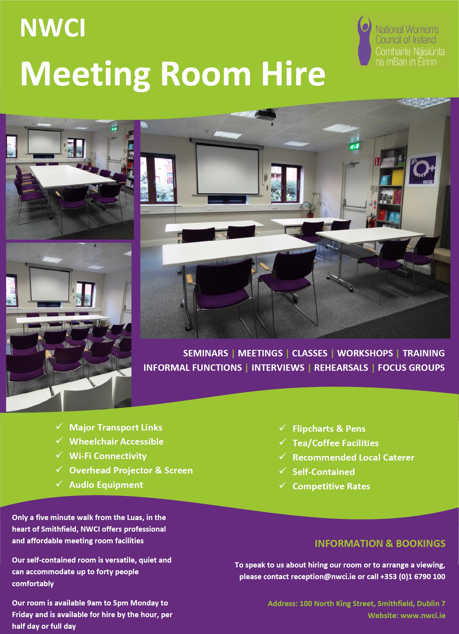 nwci meeting room hire latest news the national womens council flyers for hire