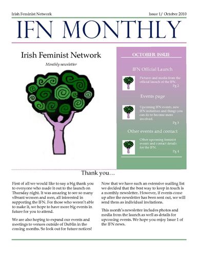Publication cover - IFN October Newsletter