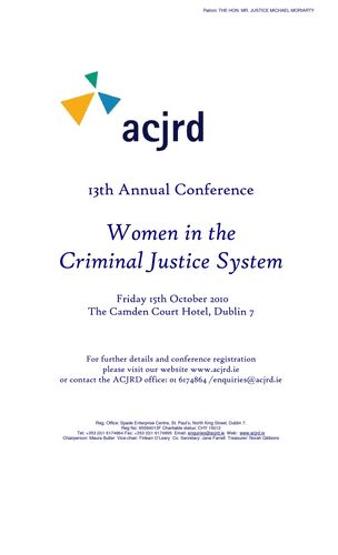 Publication cover - Women in the Criminal Justice System